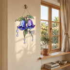 Flower Dragonfly Suncatcher Acrylic Stained Glass Window Hanging
