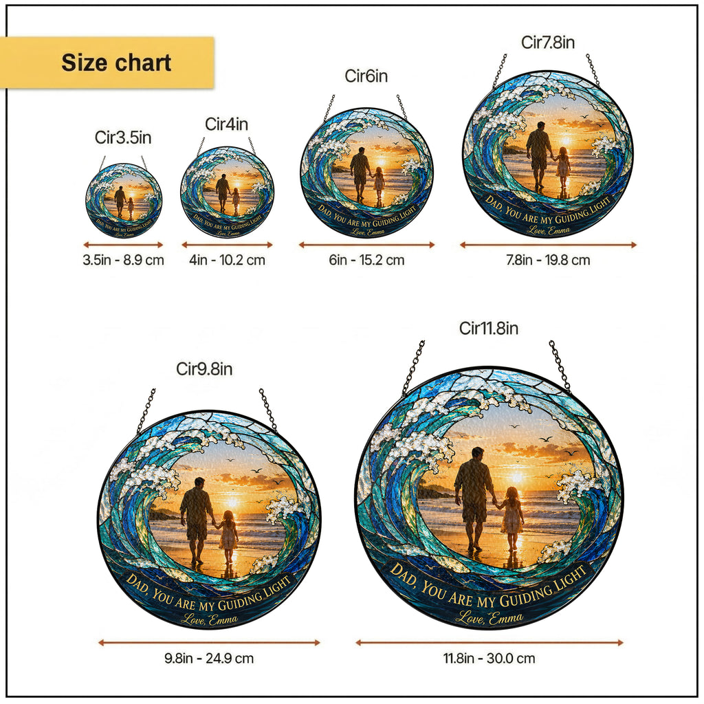 Personalized Dad Suncatcher with Photo - Father's Day Gift from Daughter