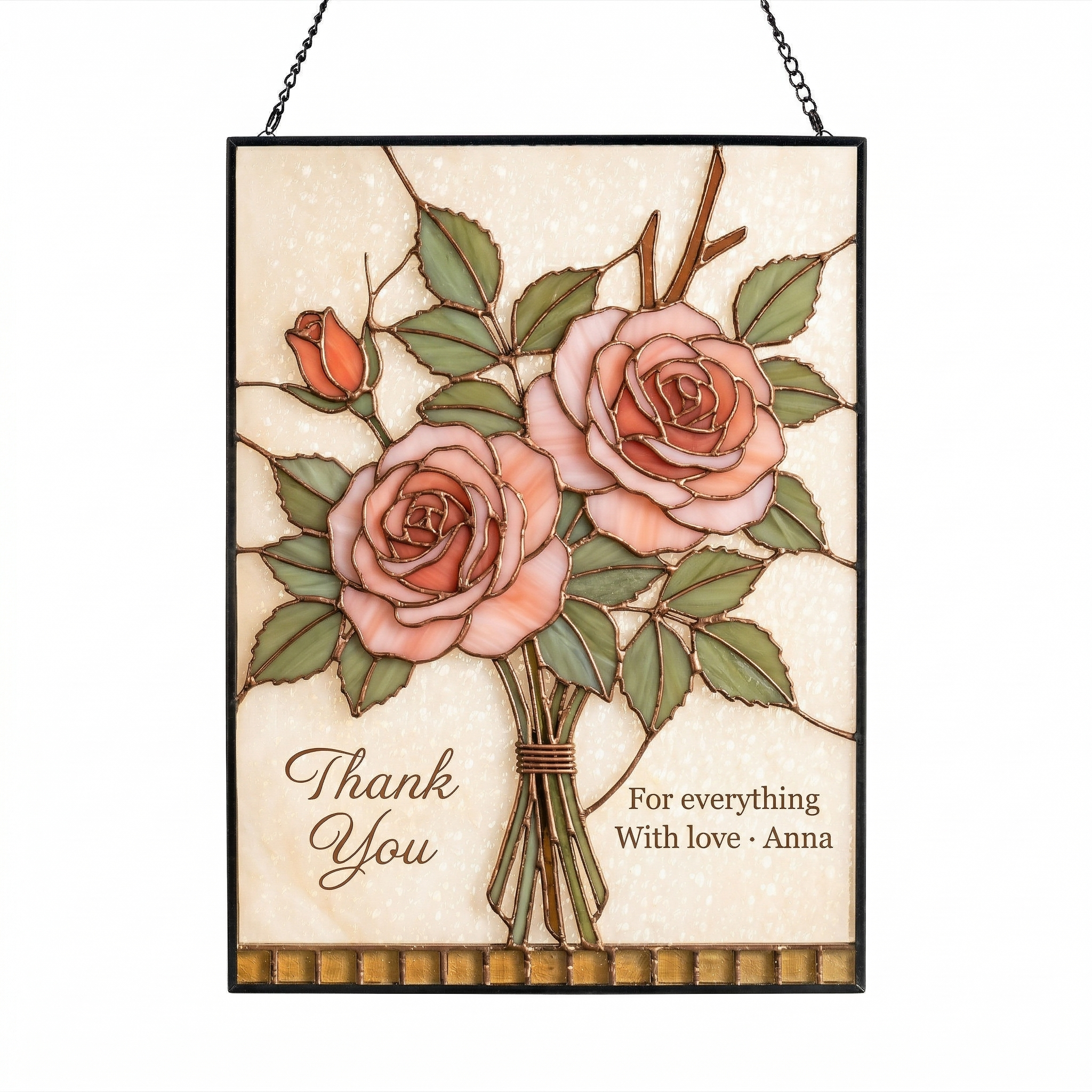 Custom Birth Flower Glass Suncatcher
