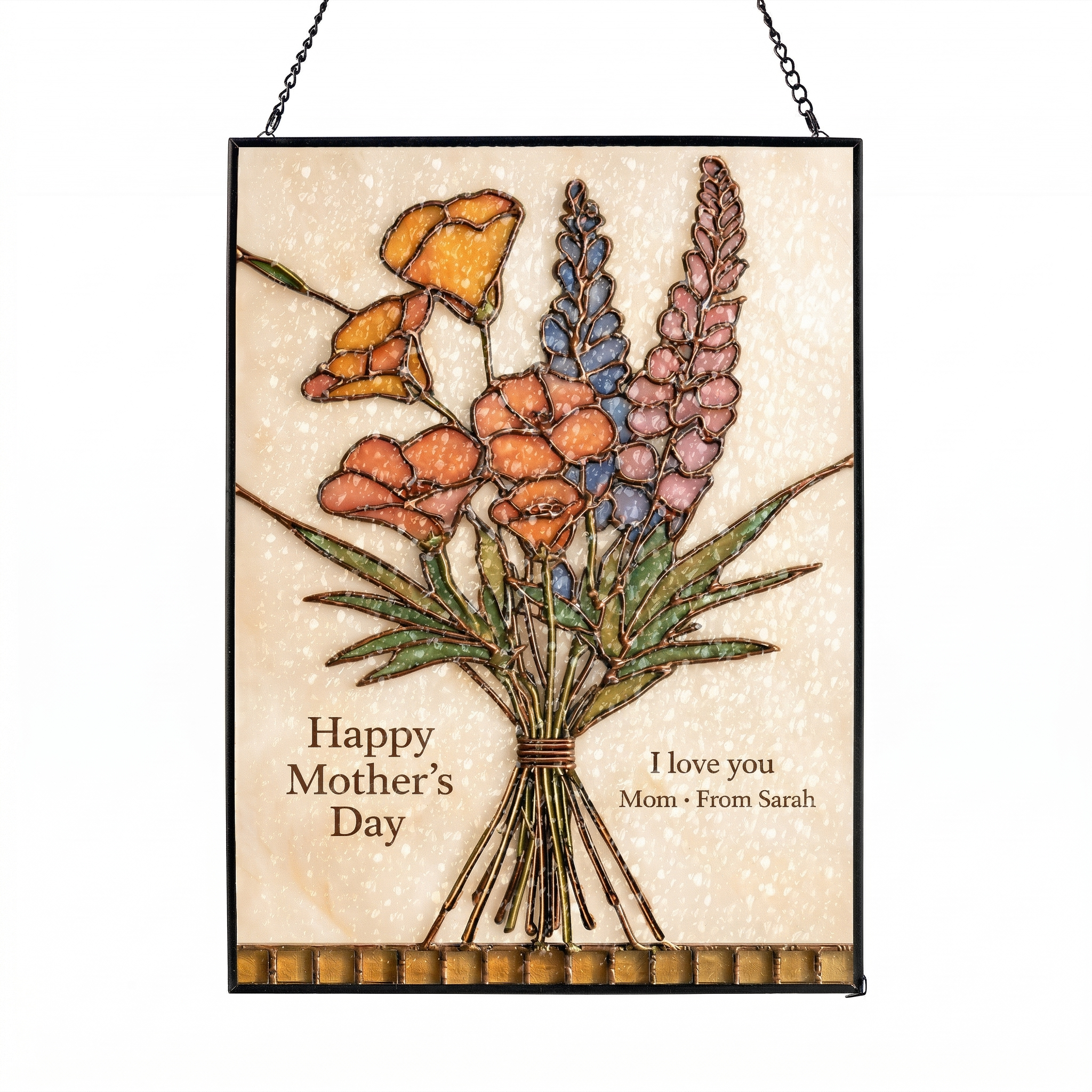 Custom Birth Flower Glass Suncatcher
