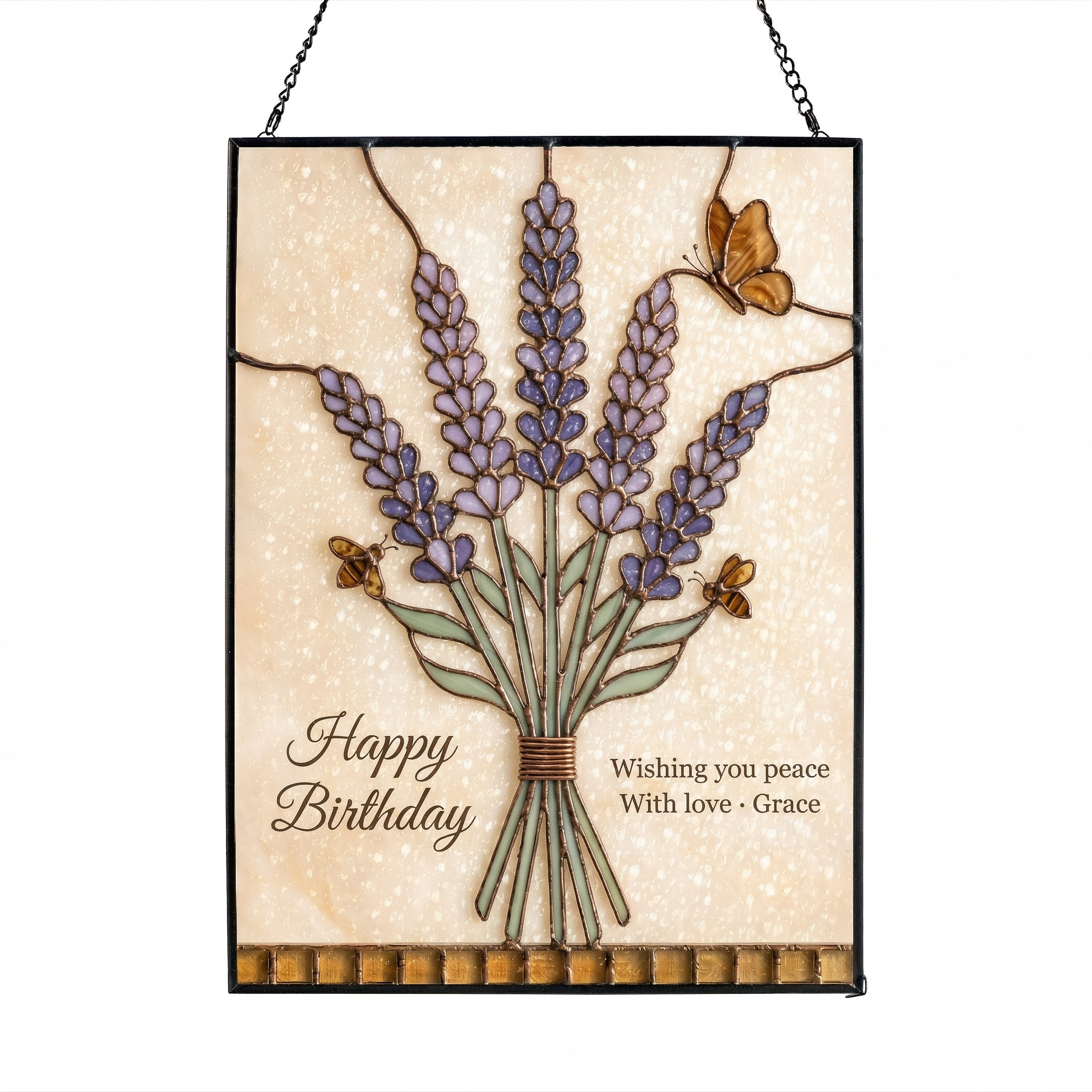 Custom Birth Flower Glass Suncatcher