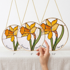 Custom Flower Name Stained Glass Suncatcher