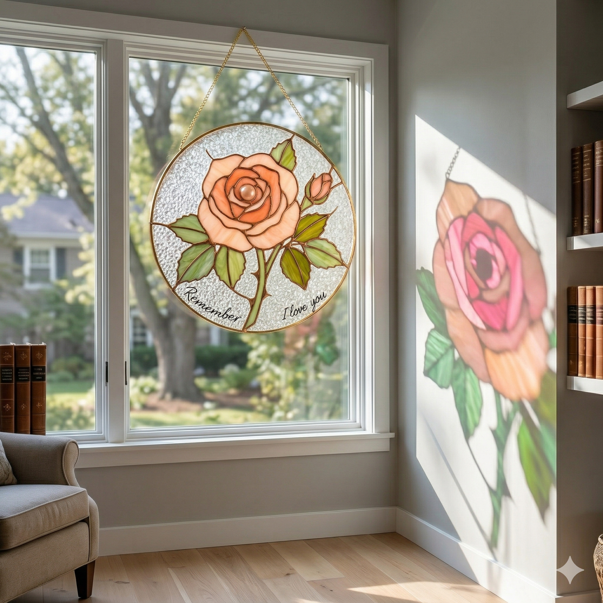 Custom Flower Name Stained Glass Suncatcher
