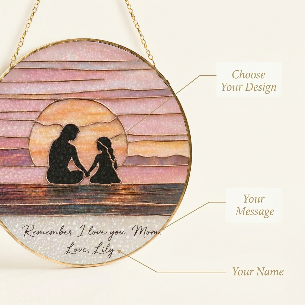 Personalized Mother’s Day Suncatcher Gift, Custom Name Mom Sun