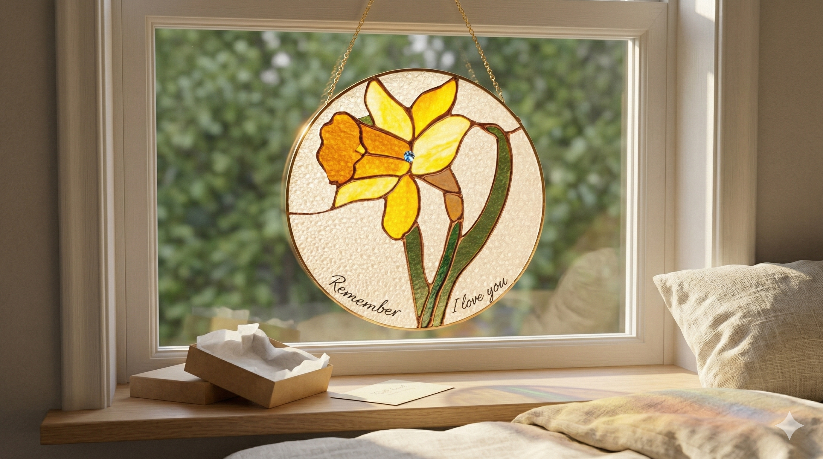 Custom Flower Name Stained Glass Suncatcher