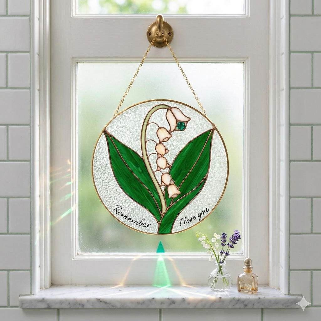 Custom Flower Name Stained Glass Suncatcher