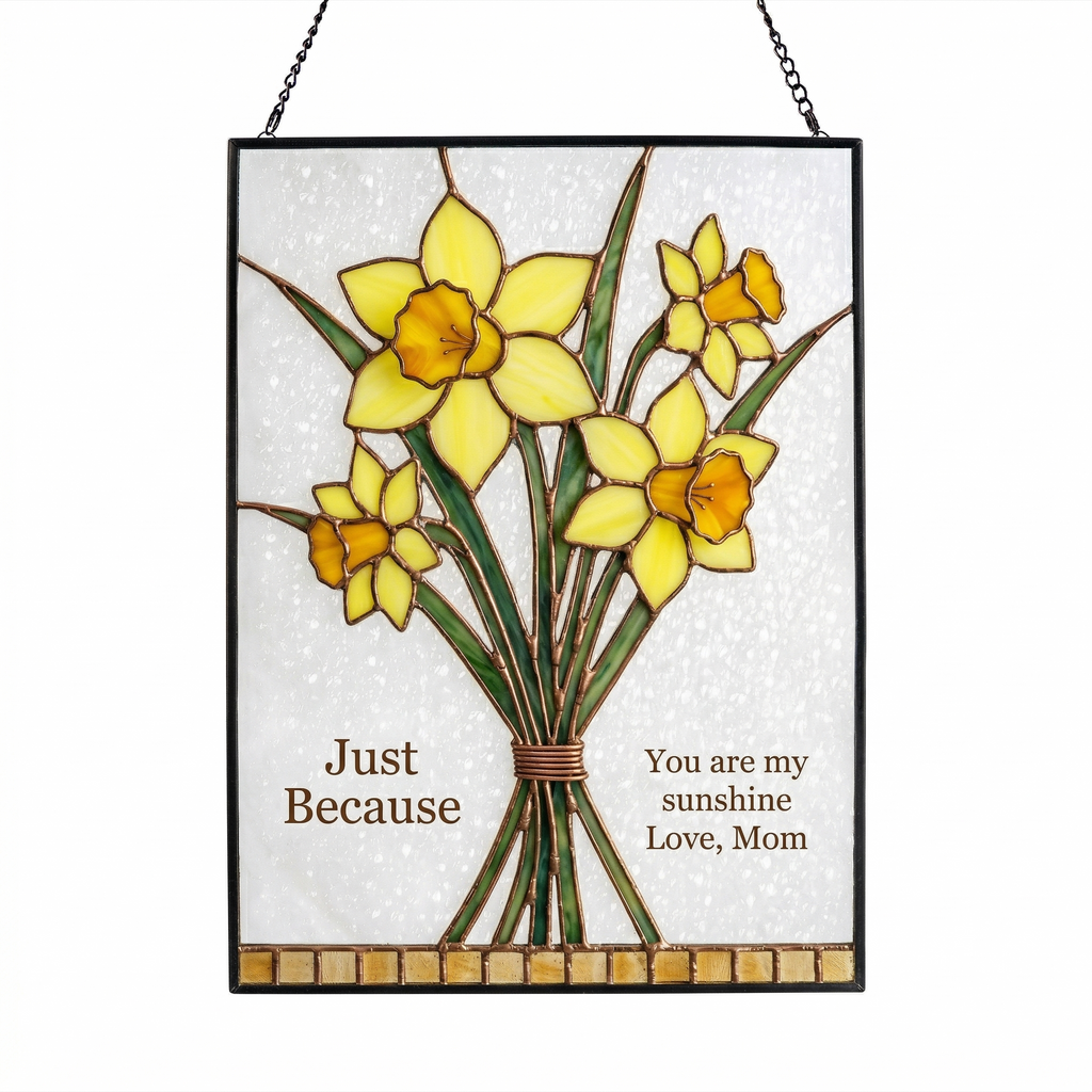 Custom Birth Flower Glass Suncatcher
