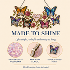 Personalized Grandma Butterfly & Roses Holographic Acrylic Suncatcher