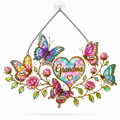 Personalized Grandma Butterfly & Heart Holographic Acrylic Suncatcher