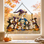 Personalized Grandma Goose & Grandkids Halloween Holographic Acrylic Suncatcher