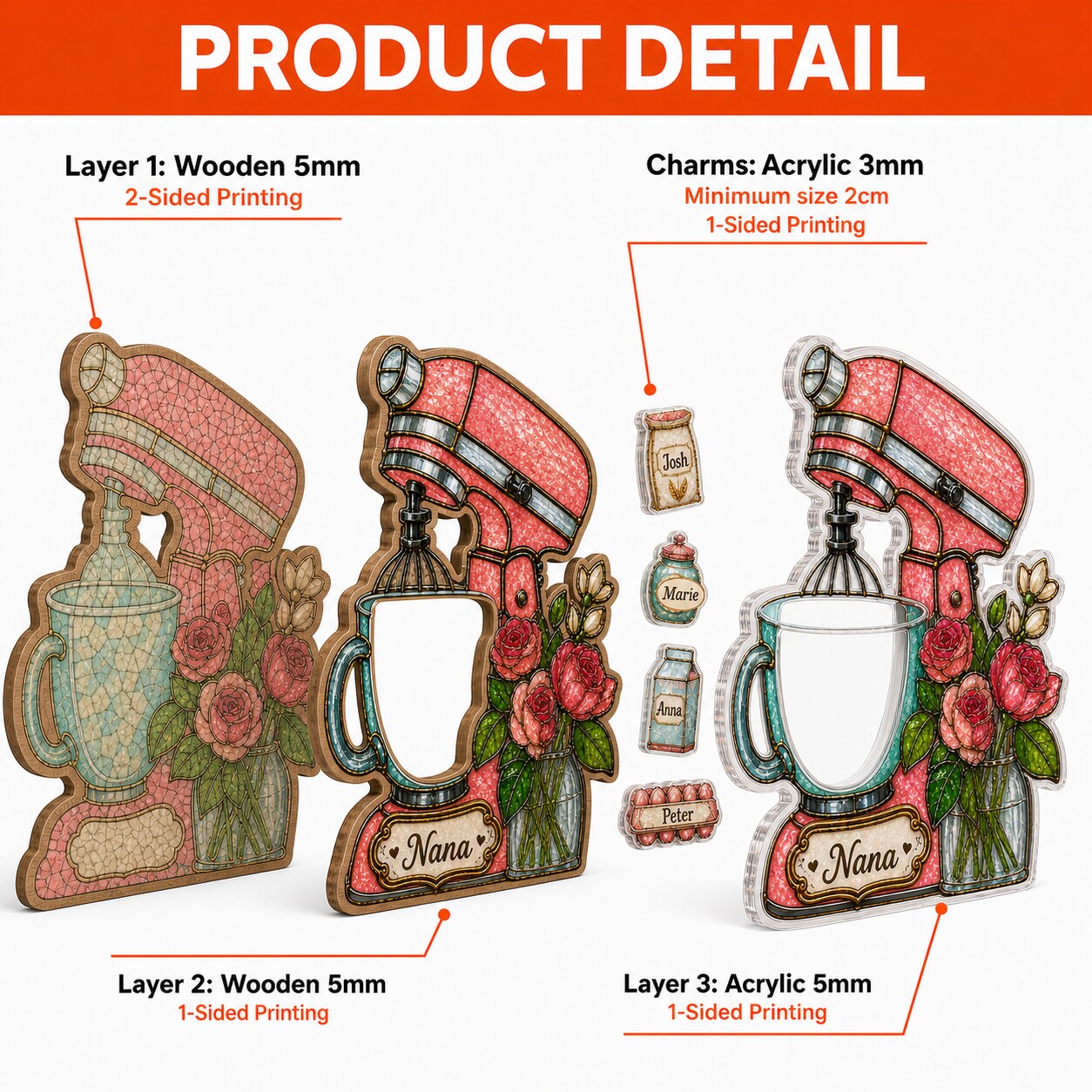 Personalized Stand Mixer Shaker Desk Name Sign