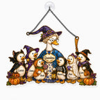 Personalized Grandma Goose & Grandkids Halloween Holographic Acrylic Suncatcher
