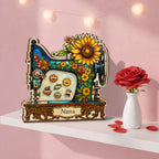 Personalized Sewing Machine Shaker Desk Name Sign