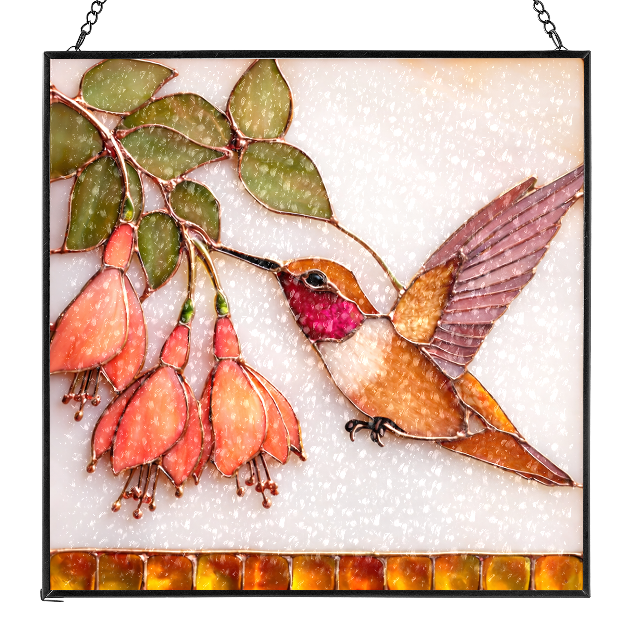 Hummingbird & Sunflower Suncatcher - Fire & Bloom
