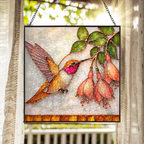 Hummingbird & Sunflower Suncatcher - Fire & Bloom