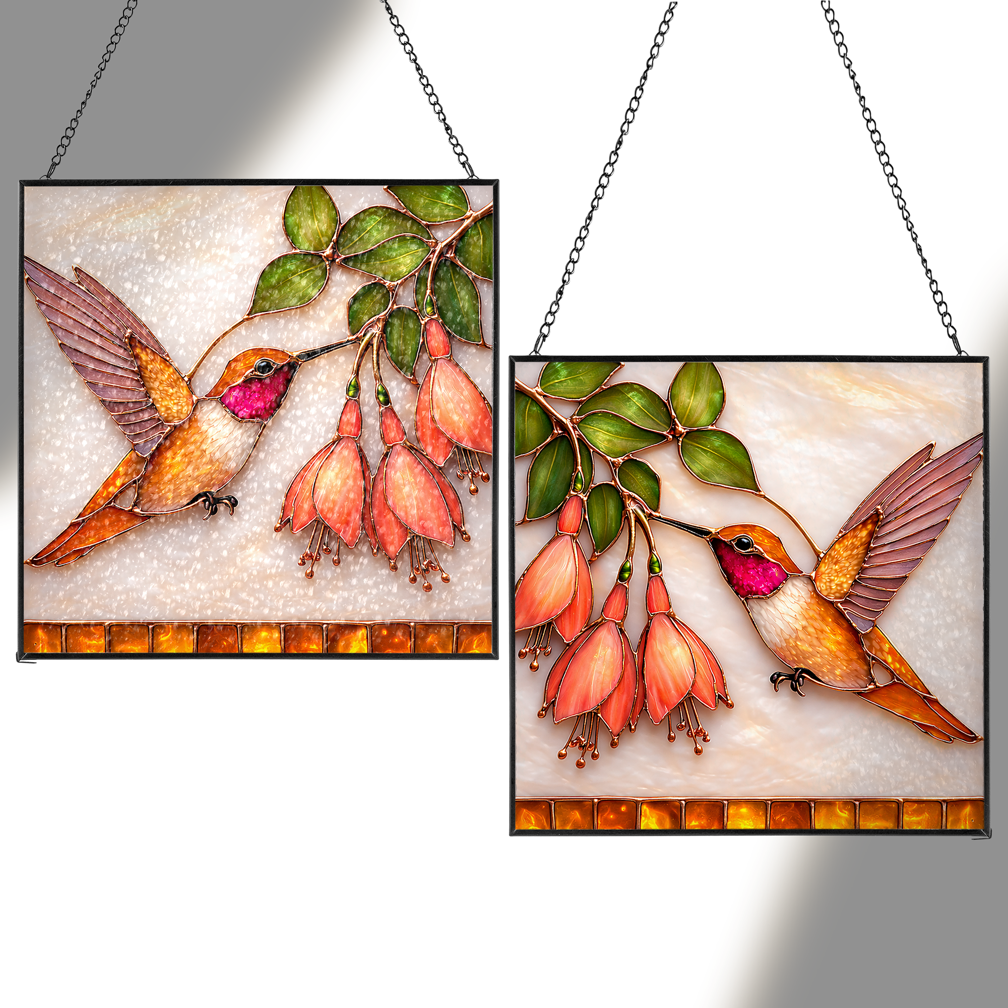 Hummingbird & Sunflower Suncatcher - Fire & Bloom