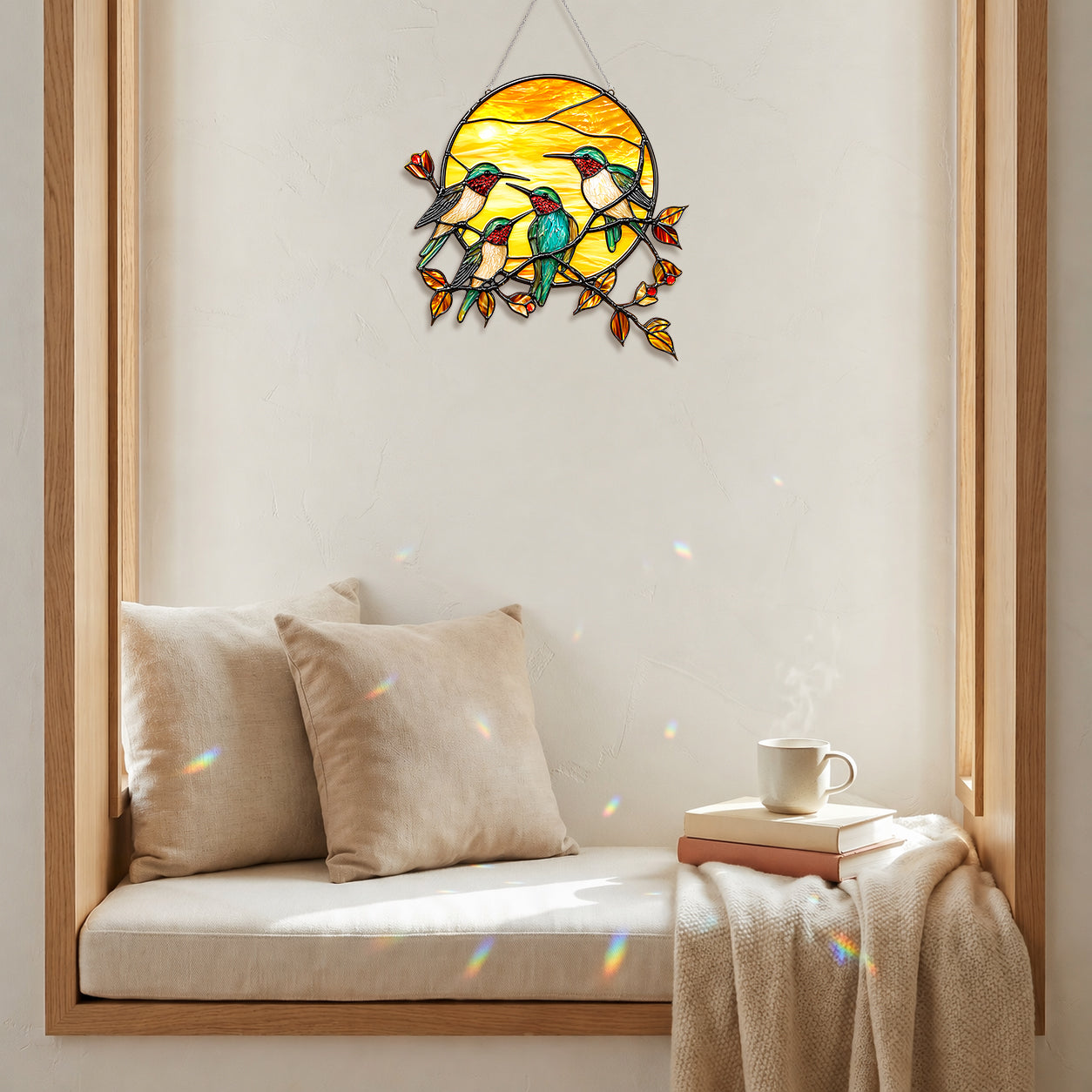 Hummingbird Sun Catcher Decor for Window Garden Patio