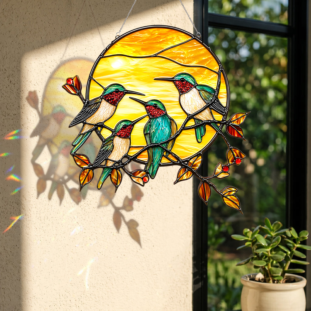 Hummingbird Sun Catcher Decor for Window Garden Patio