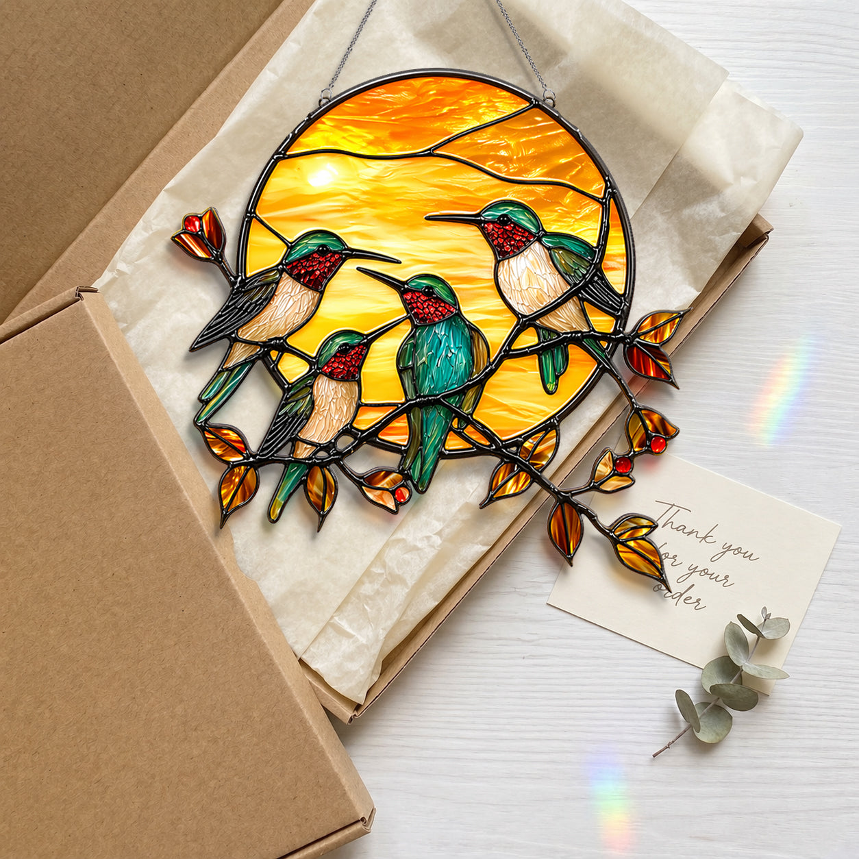 Hummingbird Sun Catcher Decor for Window Garden Patio