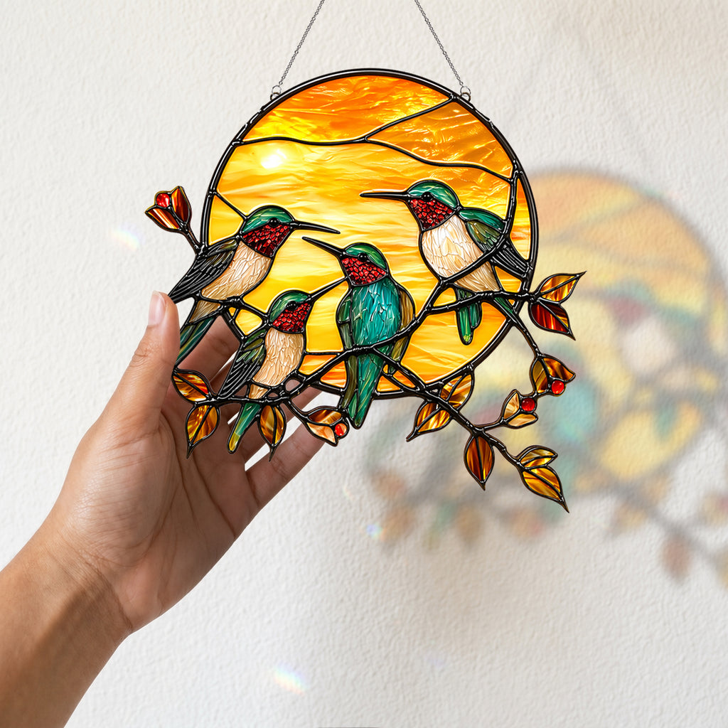 Hummingbird Sun Catcher Decor for Window Garden Patio