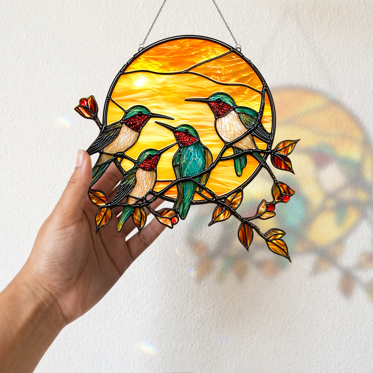 Hummingbird Sun Catcher Decor for Window Garden Patio