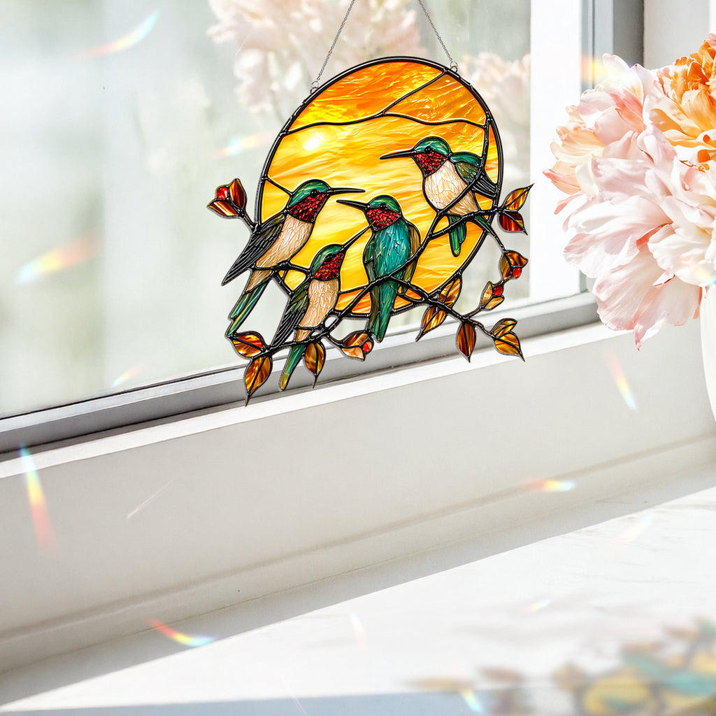 Hummingbird Sun Catcher Decor for Window Garden Patio