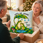 Personalized Frog Couple Pillow