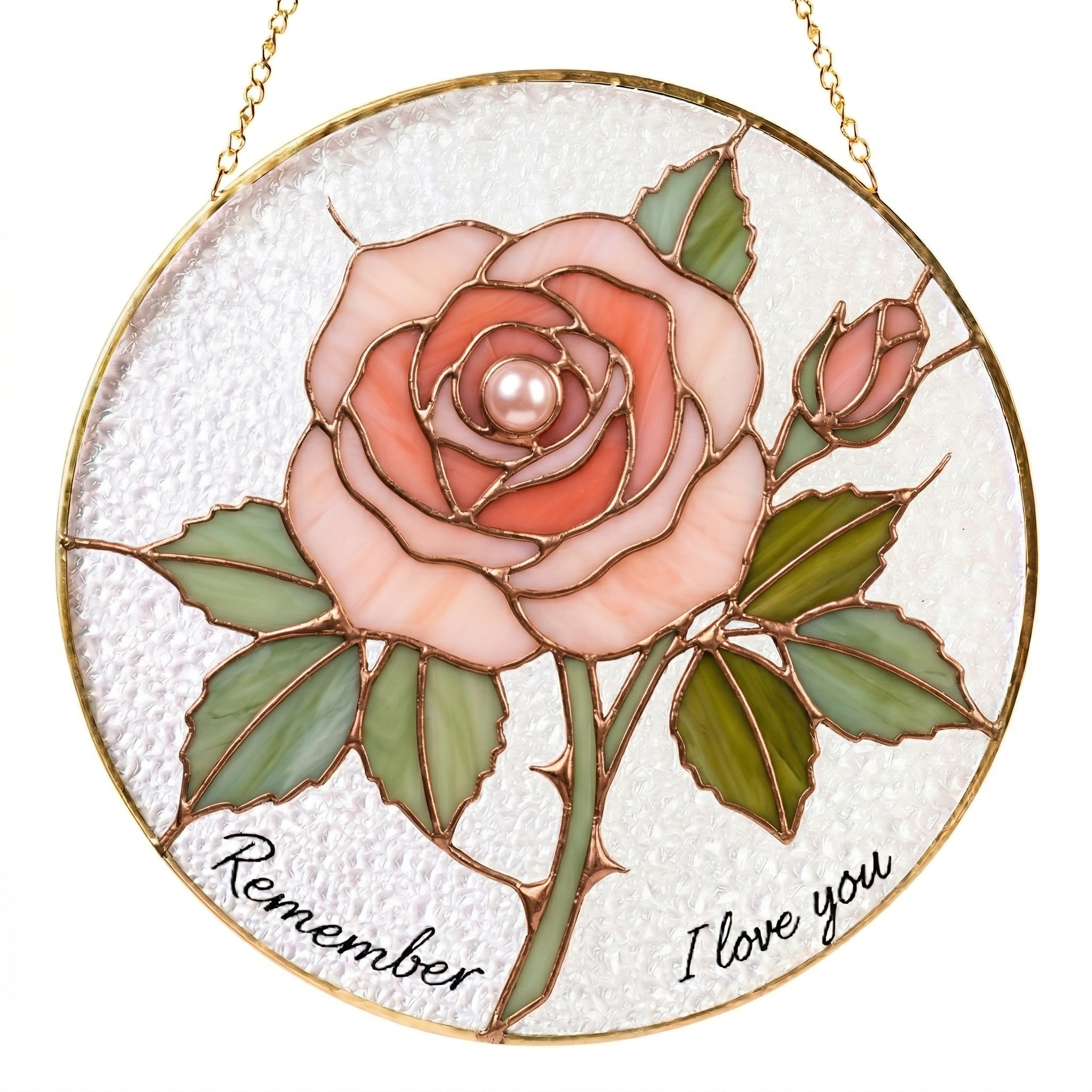 Personalized Stained Glass Suncatcher, Custom Flower Sun Catcher with Name or Quote, Handmade Hanging Window Panel Gift for Mom, Memorial, Birthday, Housewarming Decor