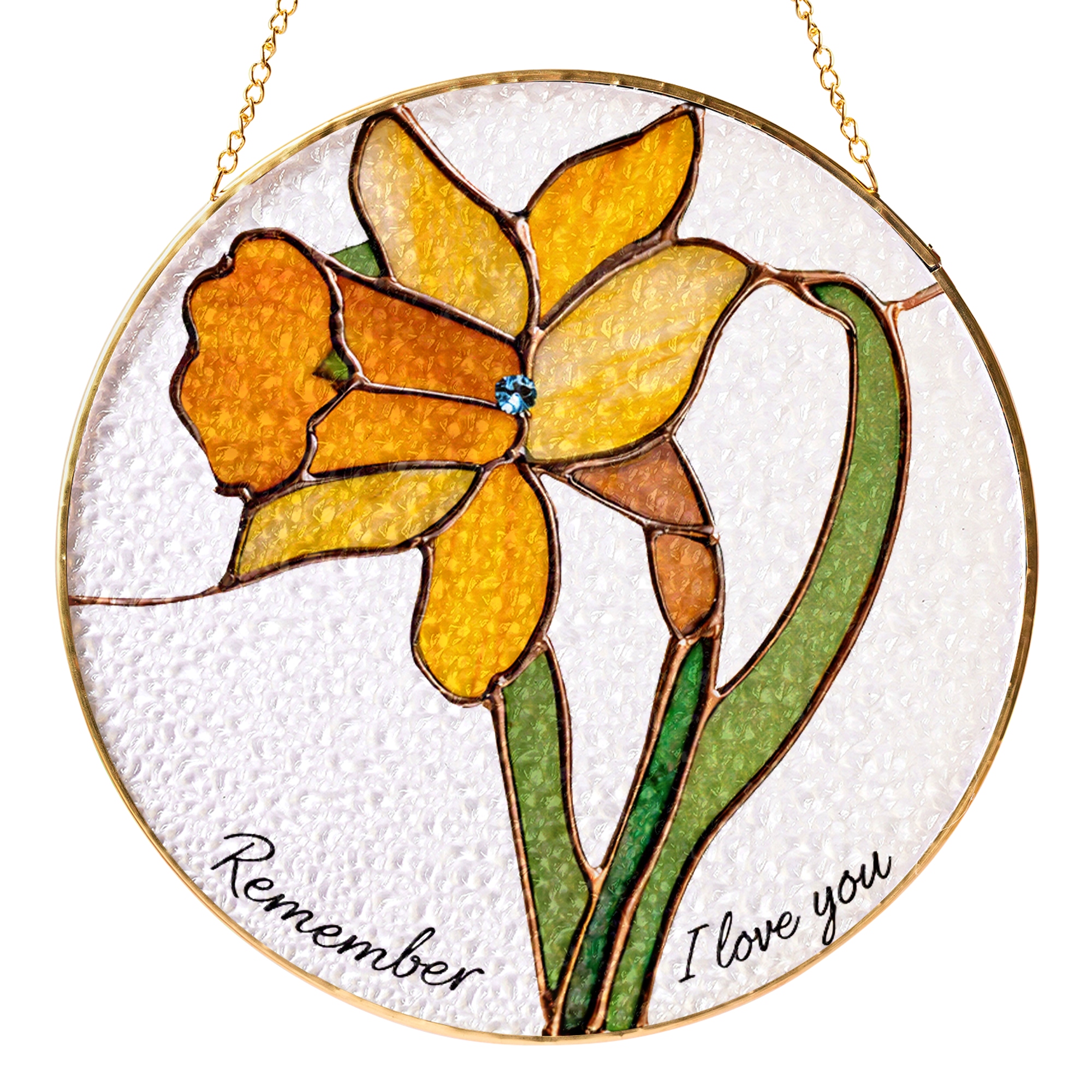 Personalized Stained Glass Suncatcher, Custom Flower Sun Catcher with Name or Quote, Handmade Hanging Window Panel Gift for Mom, Memorial, Birthday, Housewarming Decor