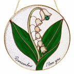 Custom Flower Name Stained Glass Suncatcher