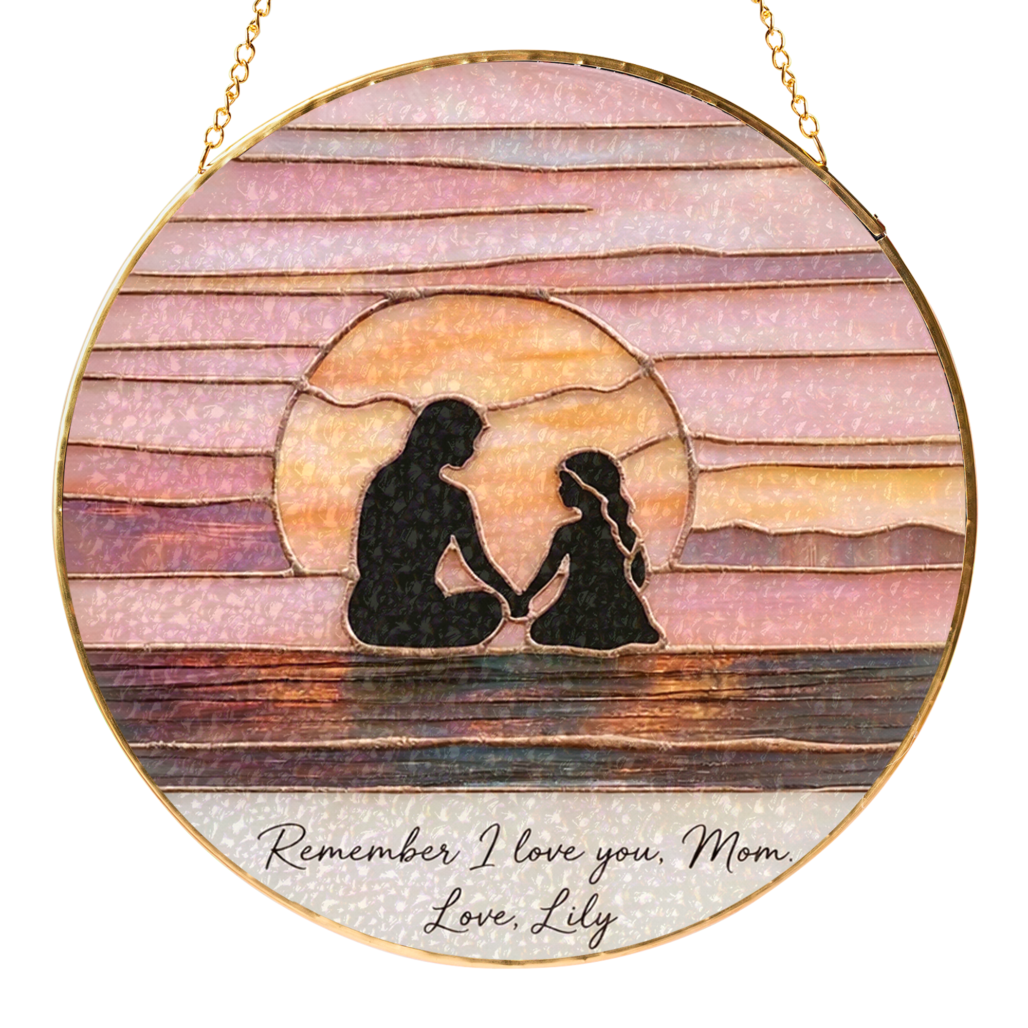 Personalized Mother’s Day Suncatcher Gift, Custom Name Mom Sun Catcher Window Hanging Ornament, Family Love Silhouette Art, Gift for Mom Grandma from Kids