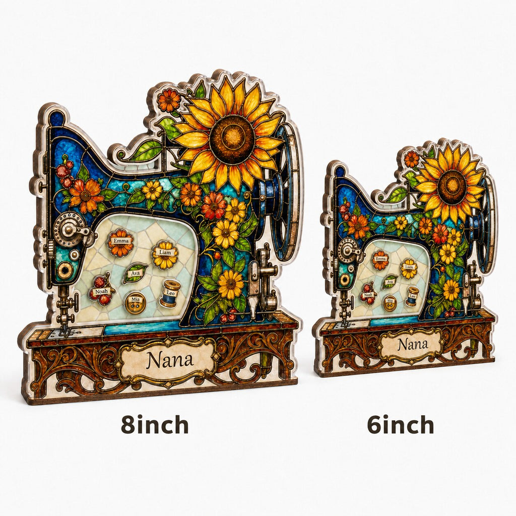 Personalized Sewing Machine Shaker Desk Name Sign