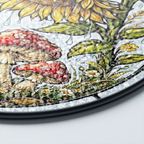 Sunflower Mushroom Stained Glass Suncatcher