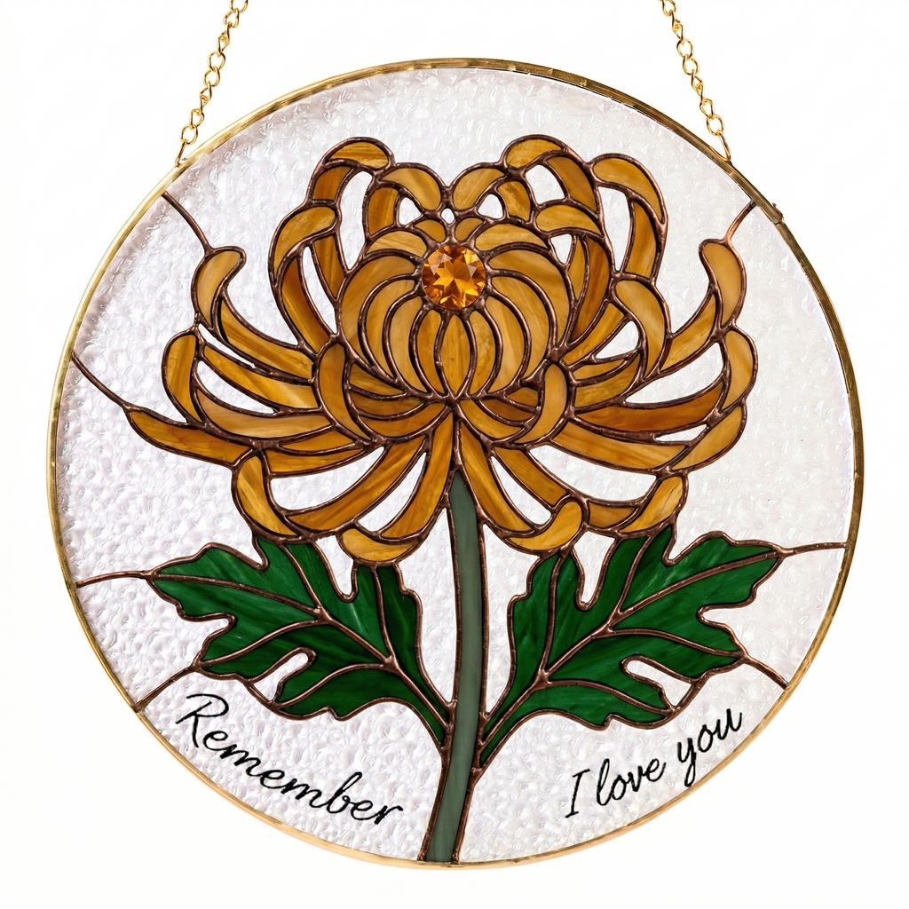 Custom Flower Name Stained Glass Suncatcher