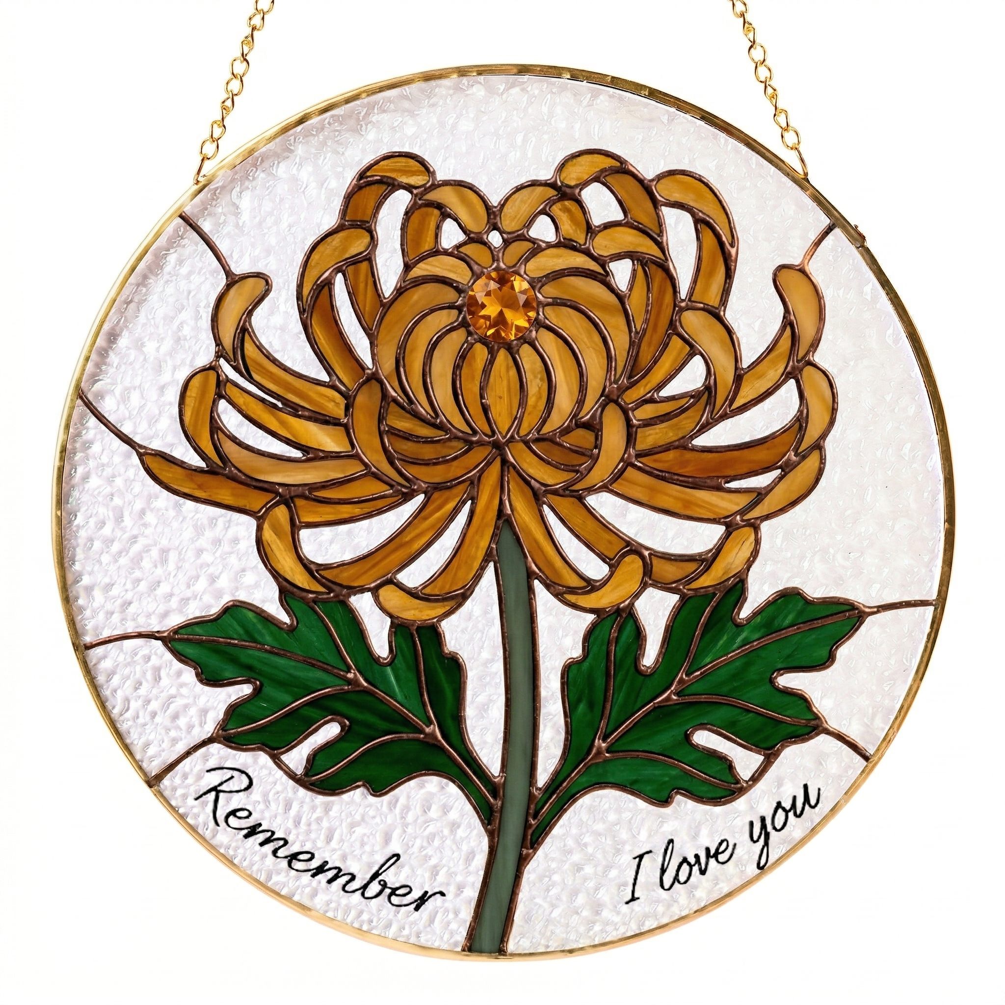 Personalized Stained Glass Suncatcher, Custom Flower Sun Catcher with Name or Quote, Handmade Hanging Window Panel Gift for Mom, Memorial, Birthday, Housewarming Decor