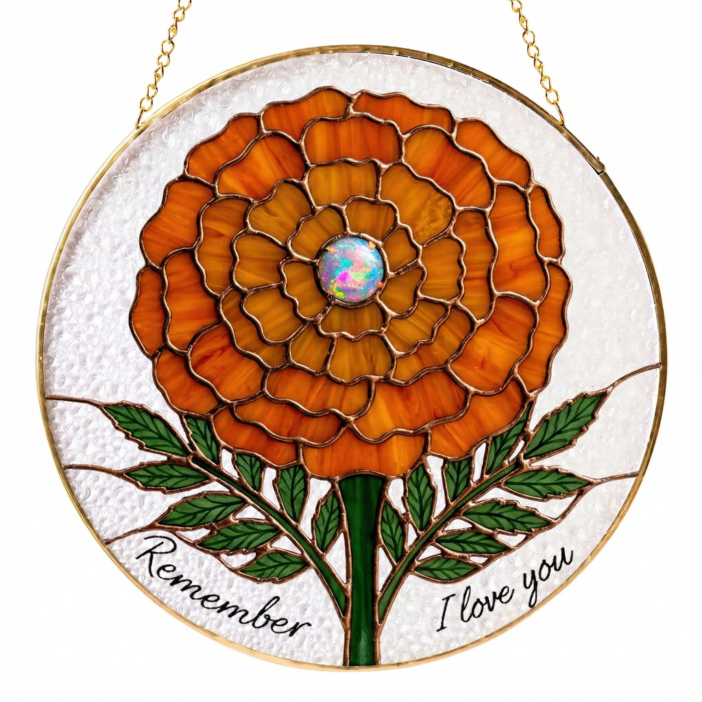 Custom Flower Name Stained Glass Suncatcher