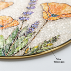 Crescent Moon Wildflower Stained Glass Suncatcher - Fire & Bloom