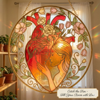 Custom Couple Heart Stained Glass Suncatcher