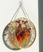 Custom Couple Heart Stained Glass Suncatcher