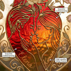 Custom Couple Heart Stained Glass Suncatcher