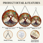 Personalized Tree of Life Stained Glass Suncatcher for Couple, Custom Name and Year