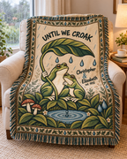 Frog Couple Woven Blanket