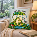 Personalized Frog Couple Pillow