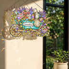 Personalized Grandma Garden Wheelbarrow Holographic Acrylic Suncatcher