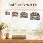 Personalized Grandma Garden Wheelbarrow Holographic Acrylic Suncatcher