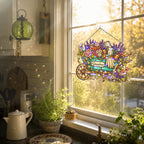 Personalized Grandma Garden Wheelbarrow Holographic Acrylic Suncatcher