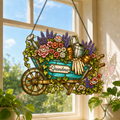 Personalized Grandma Garden Wheelbarrow Holographic Acrylic Suncatcher