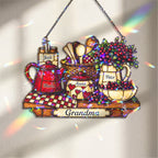 Personalized Grandma Vintage Kitchen Holographic Acrylic Suncatcher
