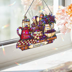 Personalized Grandma Vintage Kitchen Holographic Acrylic Suncatcher