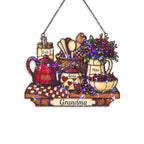 Personalized Grandma Vintage Kitchen Holographic Acrylic Suncatcher